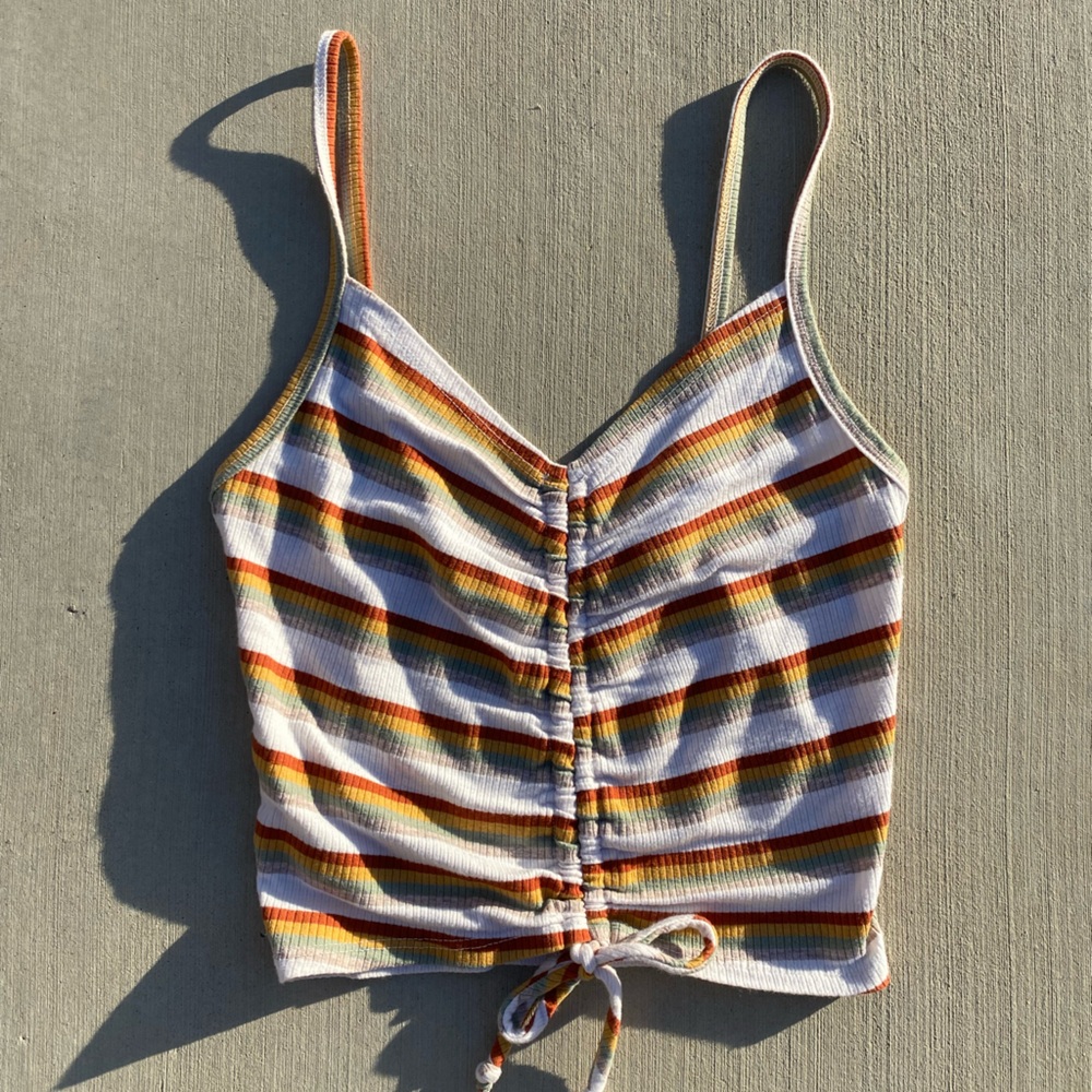 Sky and Sparrow Multicolor Striped Top